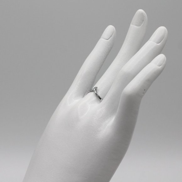 Popular fashion wishbone ring silver tone sz 5.75 - Picture 2 of 5